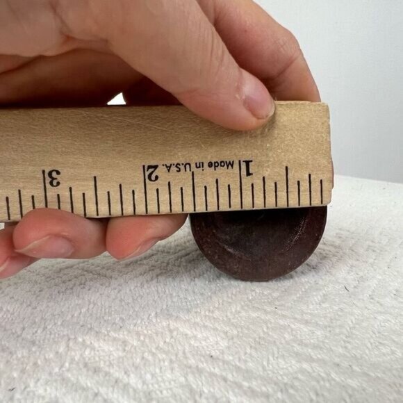 Vintage Carved Handmade Wooden Pair Two 2 MCM Boho Candle Holders Brown Retro - Picture 2 of 10